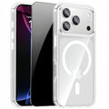 Transparent Magnetic iPhone 17 Pro Max Air 17e 16e Phone Case with Privacy Screen Protector Shockproof Slim Cover -Clear