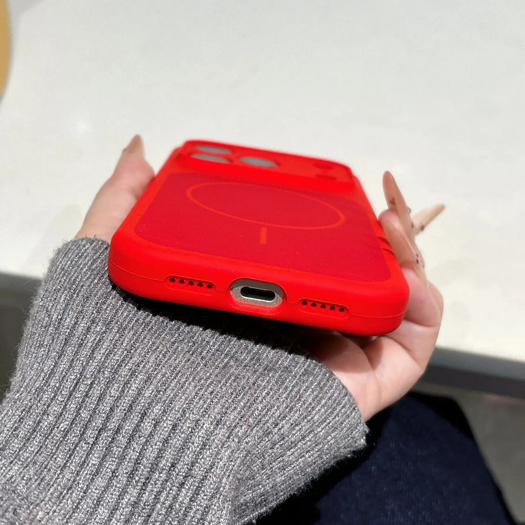 Original New Year Red Liquid Silicone Magnetic Phone Case For iPhone Air 17 16 15 14 13 Pro Max Plus For Magsafe Matte Cover