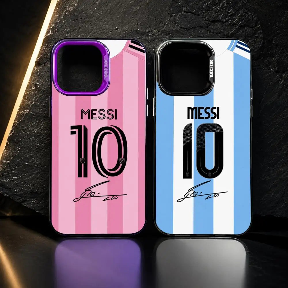 1 Football Star Messi #10 Logo Phone Case iPhone 11/12/13/14/15/16/17 Pro Max Aurora TPU Case Shockproof Slim Stylish Cover