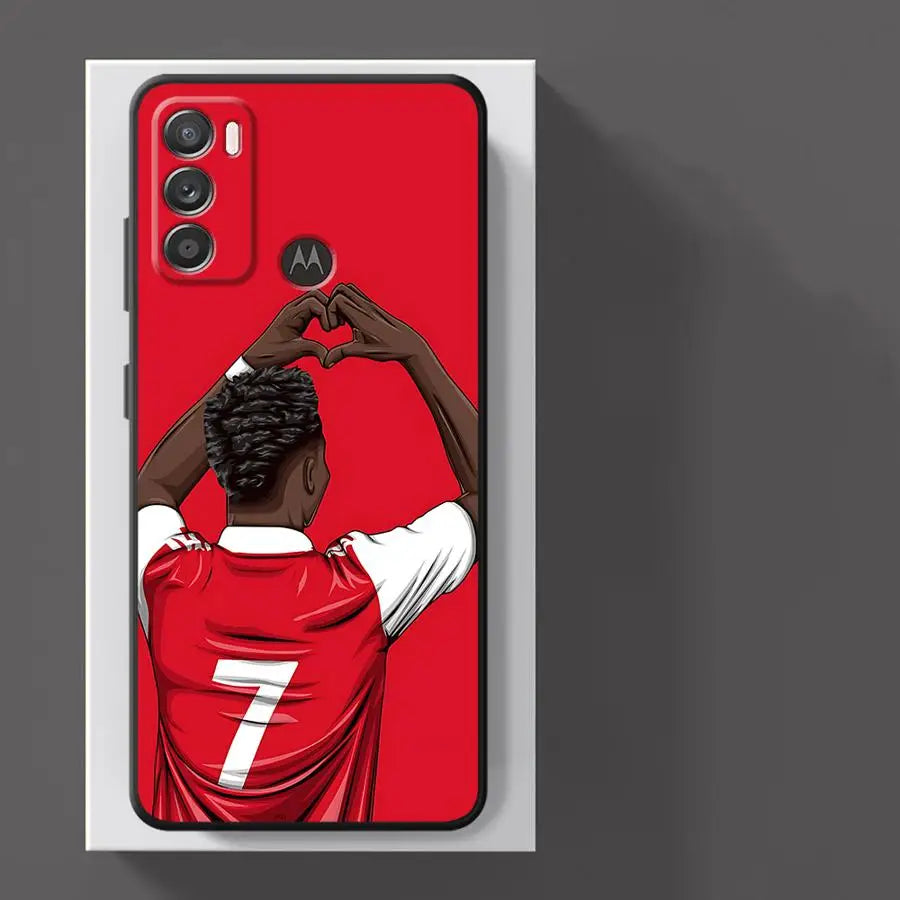 Football Star Numbers Phone Case for Motorola Moto G73 G60 G22 G71 G52 G53 Edge 40 30Pro 20 G50 G30 G72 G51 Soft Cover