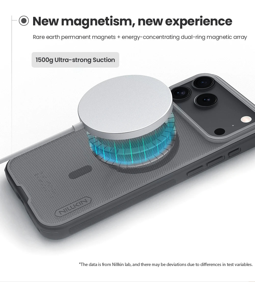 Nillkin For iPhone 16 17 Pro Max / Air 16eCase Frosted Pro Magnetic Soft Frame Matte Magsafe Full 360 Back Cover For iPhone Air