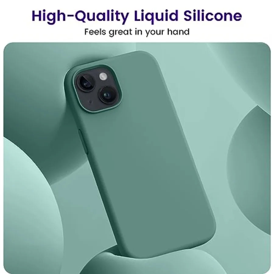 Designed for iPhone 15 Case, Silicone Shockproof Slim Thin Phone Case for iPhone 15 6.1 inch Pine Green