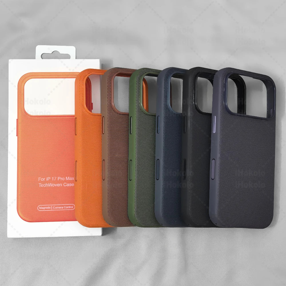 Original Technology Woven Case For IPhone 17 Air 16 15 14 13 Pro Max Camera Control Magnetic Cover For Magsafe Wireless Charging