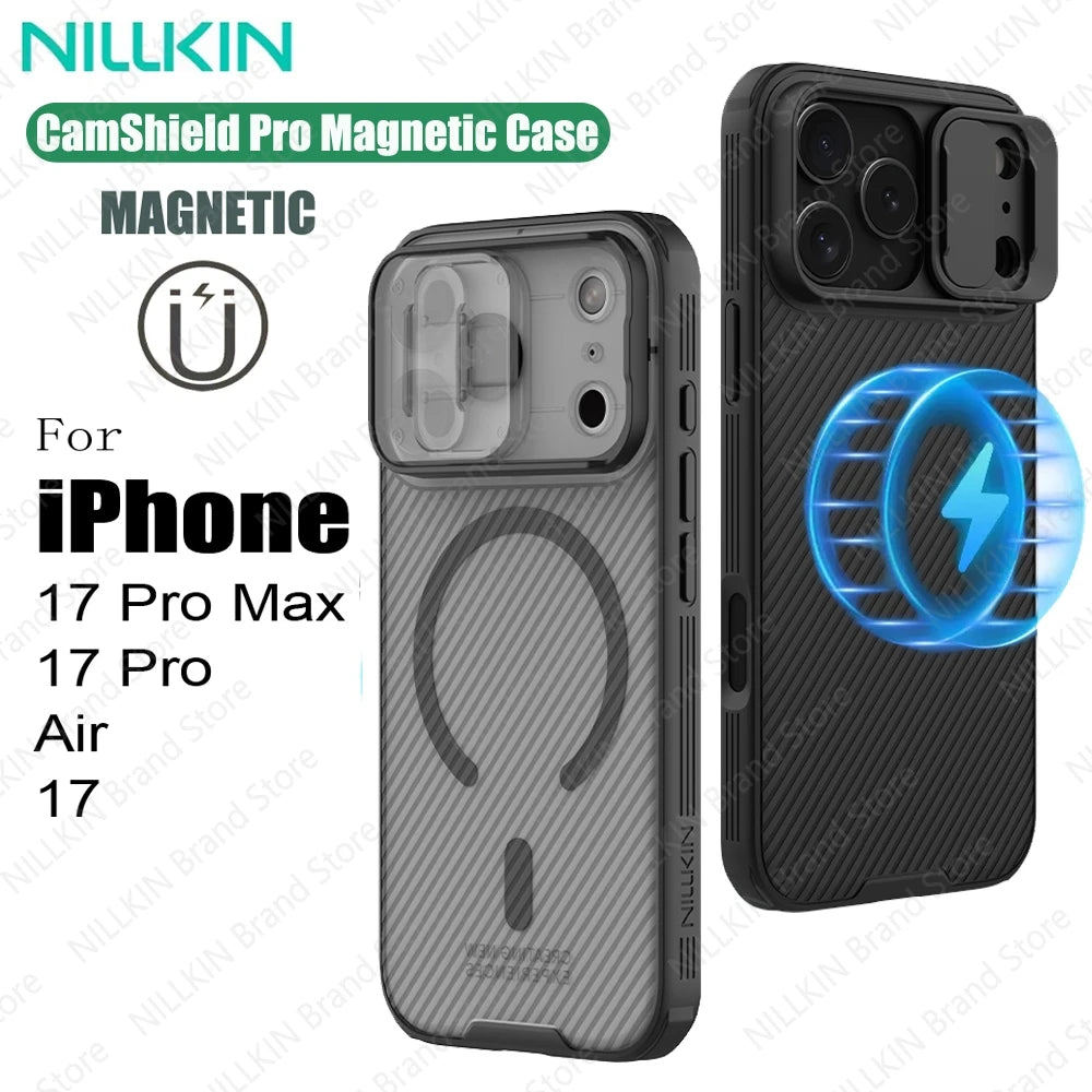 NILLKIN For iPhone 17 Pro Max / 17 Pro MagSafe Case CamShield Pro Magnetic Charging Slide Camera Cover For iPhone17 / Air