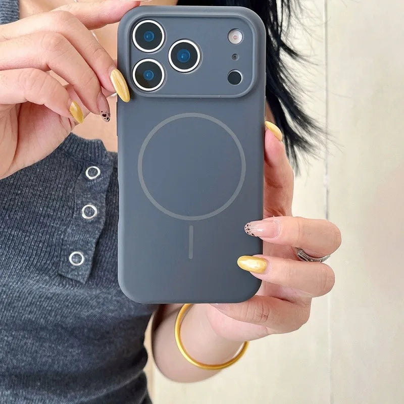 Luxury Liquid Silicone Original Phone Case for iPhone 17 Air 16 15 14 13 12 Pro Max Plus For Magsafe Shockproof Matte Soft Cover