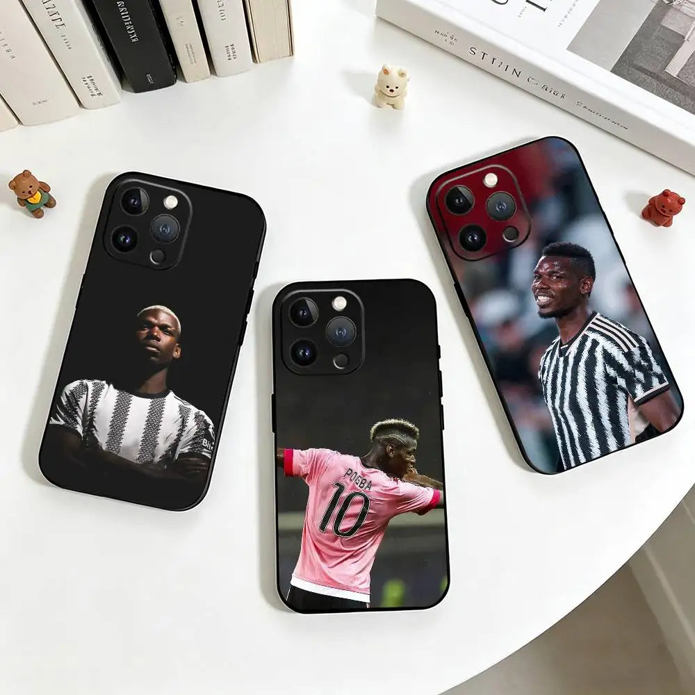 P-Paul Pogba Football Star  Phone Case For iPhone 17, 16,15,14,13,12,11 Plus,Pro Max, Others Soft Black Cover