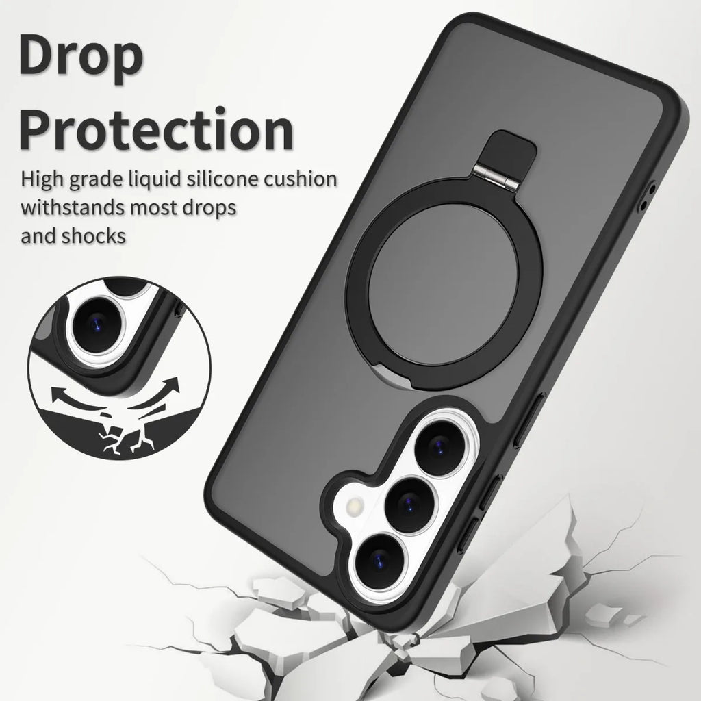 Magnetic for Magsafe Phone Case for Samsung Galaxy S25 Edge S26 Ultra S24 FE S23 A06 A07 A17 A16 A36 A56 Ring Holder Hard Cover
