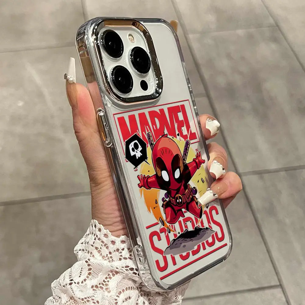 M-Marvel-l Spider Iron Man Phone Case for iPhone 13 Mini 7 8 Plus XR 12 16 14 Pro SE 11 Pro 15ProMax Luxury Matte Cover HYBXAXC