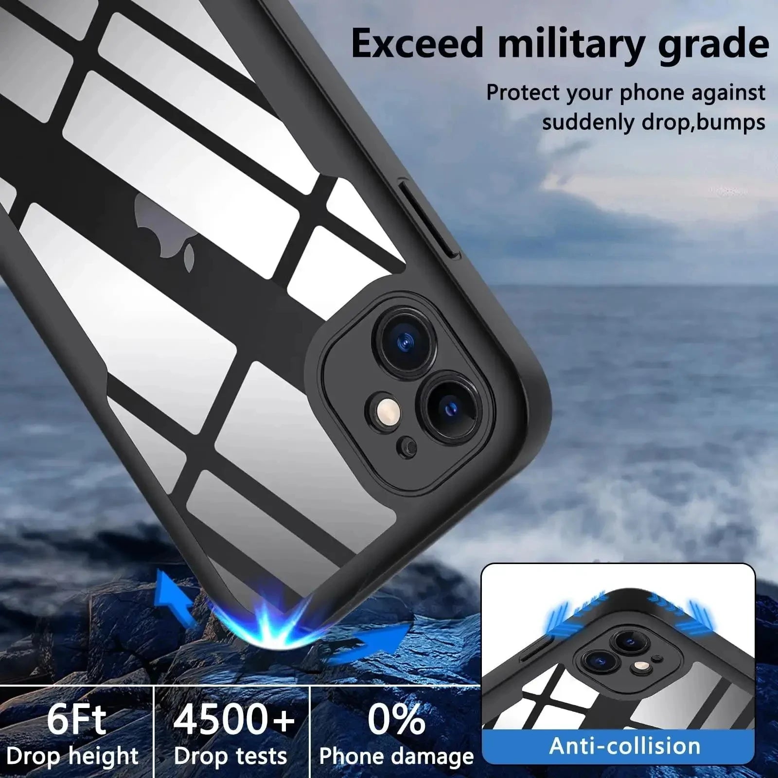 360 Full Body Front+Back Clear Case For iPhone 17 16 15 14 Pro Max Air 13 11 12 Pro Max Plus 16E SE3 Bumper Shockproof Cover