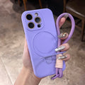 Original Liquid Silicone Soft Case for iPhone 16 15 14 Plus 13 12 11 Pro Max Metal Kickstand Holder For Magsafe Lanyard Cover