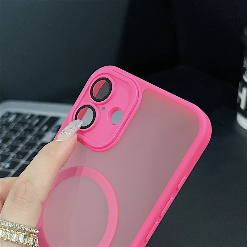 For Luxury Magsafe Magnetic Bumper Shockproof Phone Case For iPhone 11 12 13 15 16 Pro Max 17 Air Lens Protector On 14Plus Cover