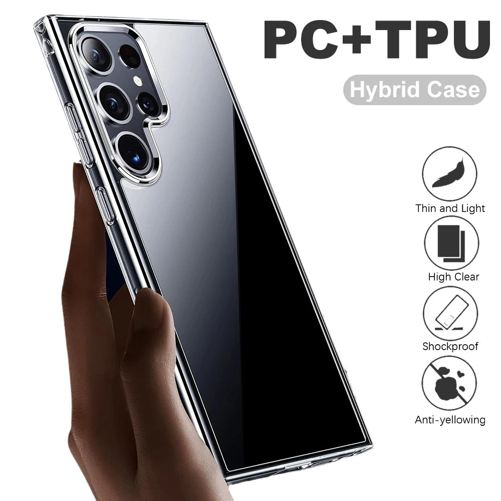 Invisible Airbag Shockproof Case For Samsung Galaxy S25 Ultra Plus S25+ Hybrid Hard Cover For S25Ultra S25Plus Clear Soft Shell