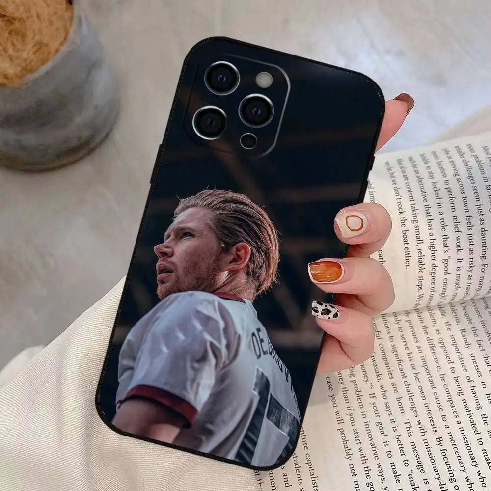 Football Star Kevin De Bruyne  Phone Case For iPhone 17, 16,15,14,13,12,11 Plus,Pro Max, Others Soft Black Cover