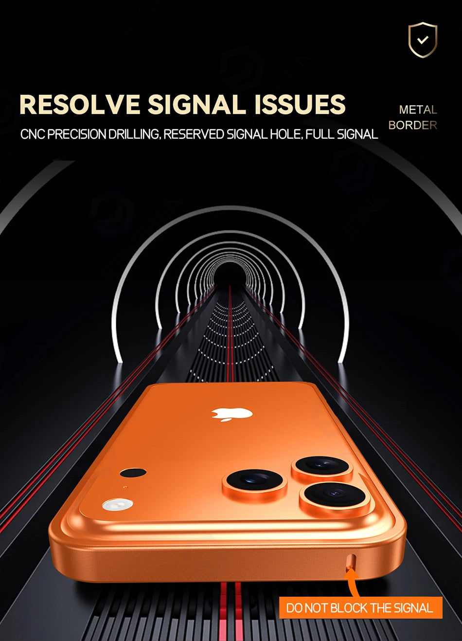 17pro Light Aluminum Metal Bumper Case Orange For iPhone 12 13 14 Plus 15 16 17 Pro Max Ultra Thin Alloy Back Frame Accessories