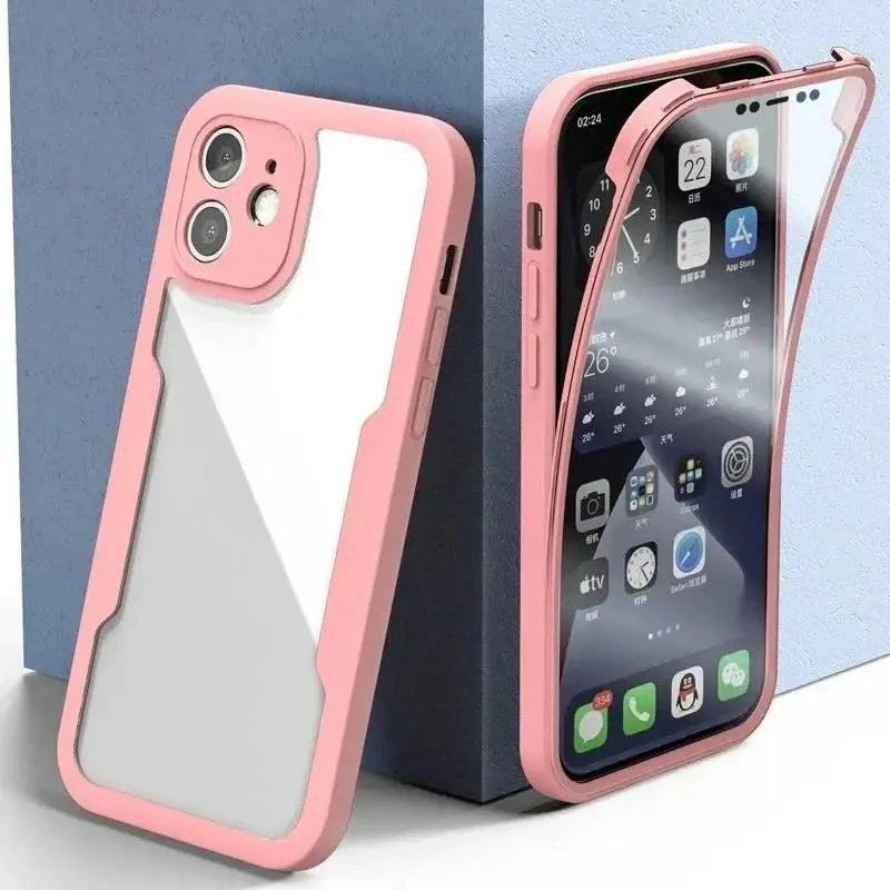 360 Full Cover Case For iPhone 17 Pro Max Air Capa For iPhone 16 Pro Max 14 15 Plus 16E 13 12 Mini Screen Protection Phone Cover