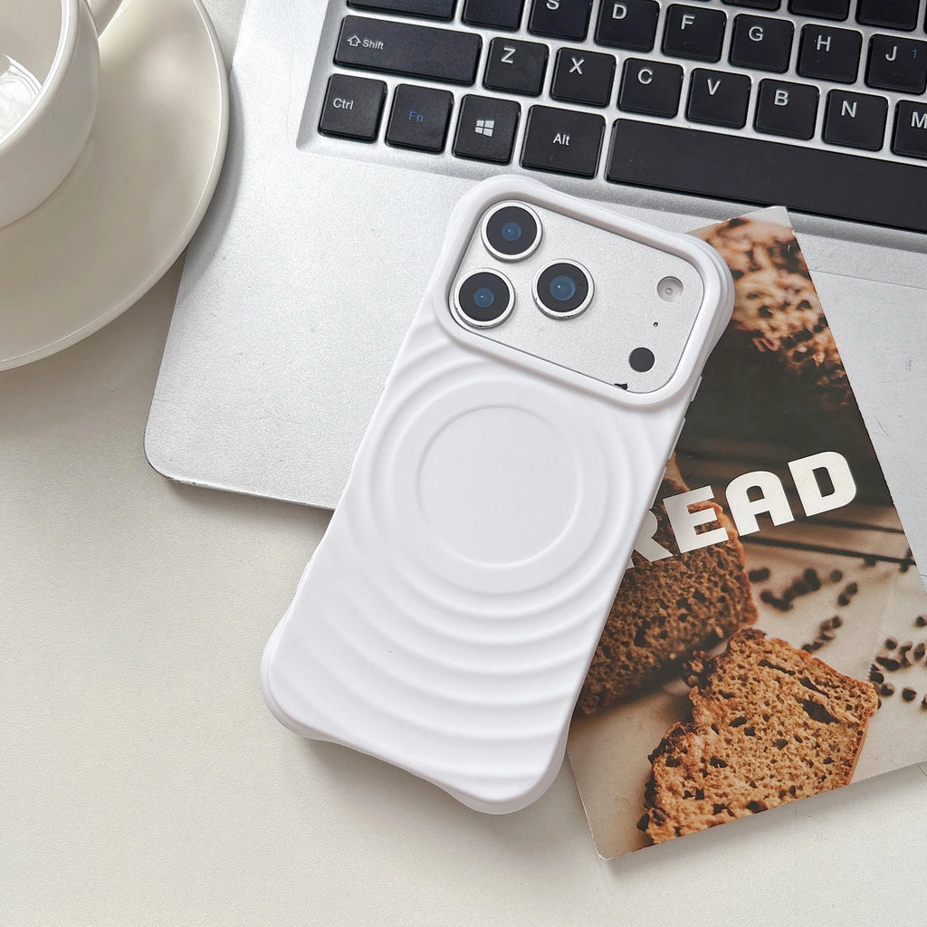 Wave Ripple Pattern Silicone Matte Phone Case For iPhone 17 Air 16 15 14 13 12 11 Pro Max Plus Plain Anti-driop Shockproof Cover