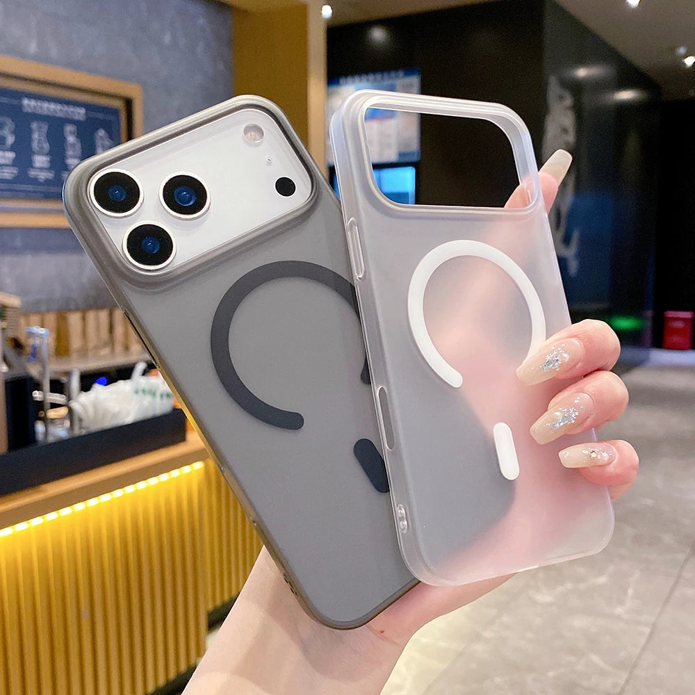 Ultra-Thin Matte Clear Magnetic for Magsafe Case for iPhone 17Air 16 15 14 13 Pro Max Shockproof Wireless Charge Hard PC Cover