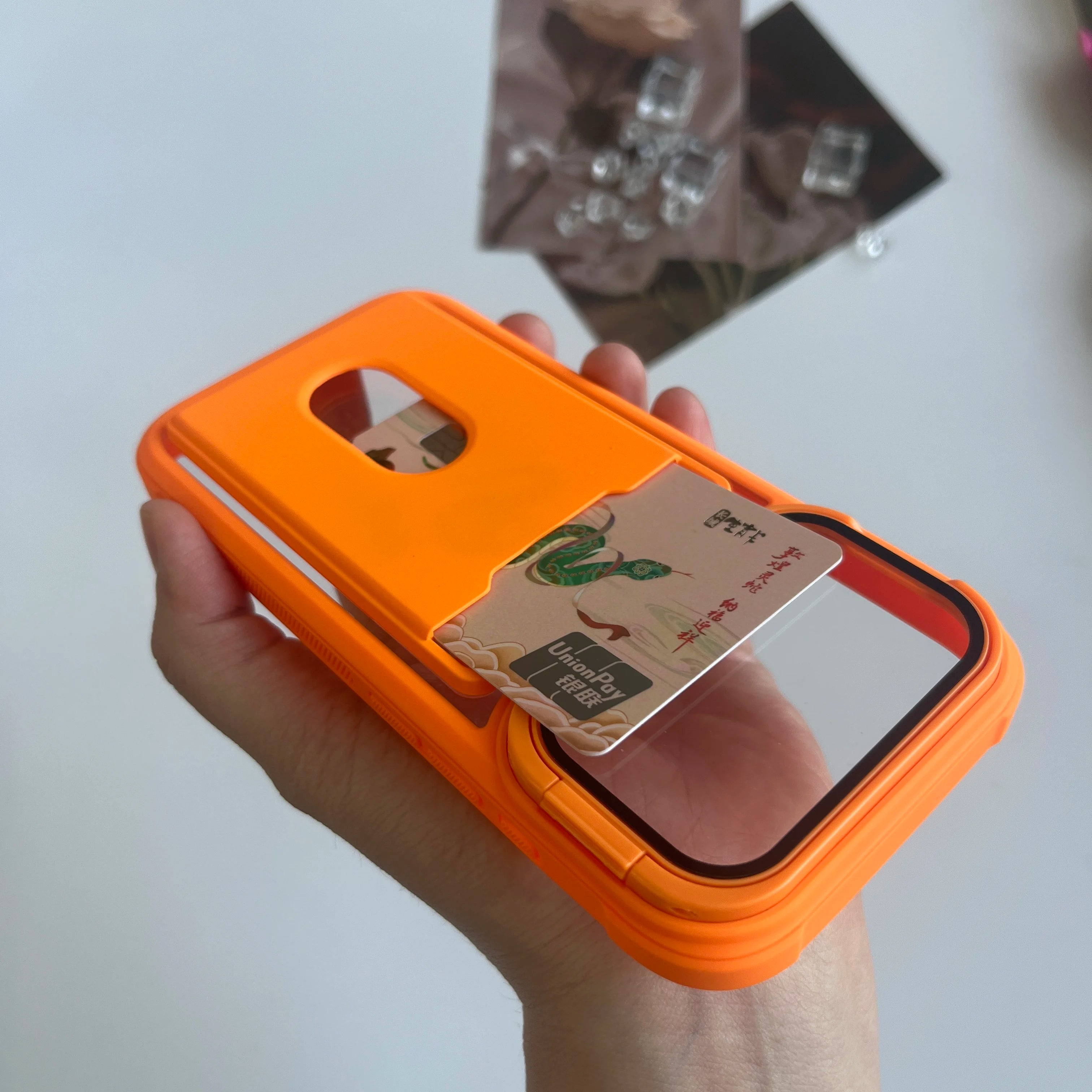 Luxury Card Holder Slot Wallet Photo Pocket Phone Case For iPhone 17 Air 16 15 14 Plus 13 12 11 Pro Max Lens Bracket Matte Cover