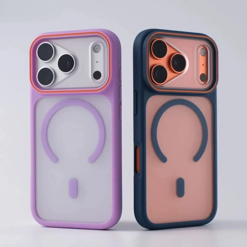 New Matte Translucent Magnetic Case for iPhone 17 Pro Max Air for Magsafe Wireless Charging Slim Matte PC Armor Shockproof Cover