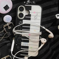 Korean Ins Art Piano Key Notes Creative Exquisite Cute Phone Case For iPhone 17 16 15 14 13 12 11 Pro Max 14 15 Plus Y2K Cover