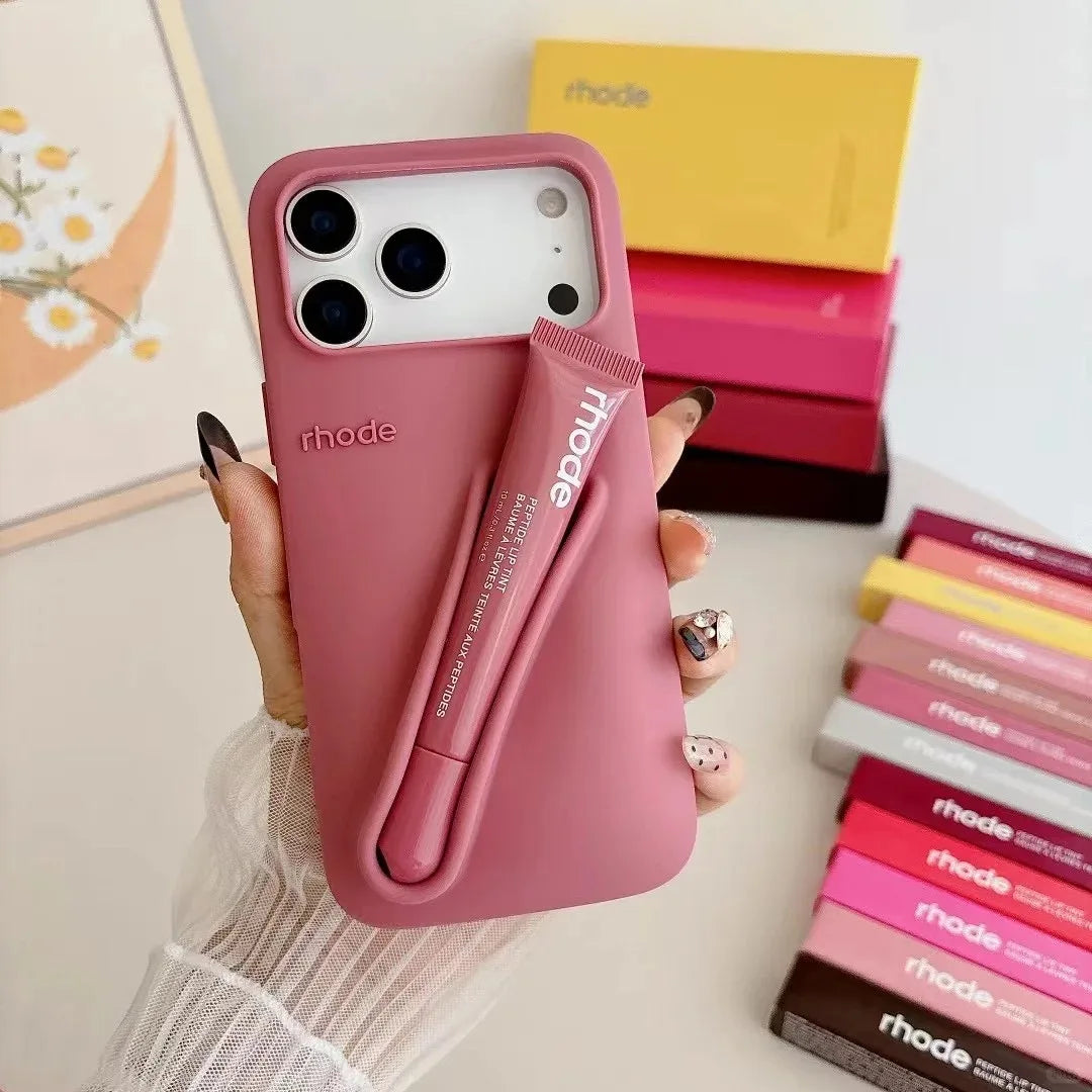 Brand Soft Silicone Case for IPhone 17 16 15 14 13 12 11 Pro Max Plus Air Lipstick Portable Phone Case Without Lip Gloss and Box