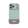 Simple Mint Green Mint Green Splicing Grid Pattern Big Window Shock Proof Phone Cover Case for iPhone 17 16 15 14 Pro Max