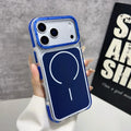 Luxury Two Tone Border Transparent Strong Magnetic Case for IPhone 17 Pro Max Air 16 Plus 15 14 13 12 Pro Max For Magsafe Cover