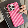 Minimalist INS Phone Case For iPhone 17 16 15 Pro Max XS X XR 7 8 Plus 16E 16 17 13 14 12 11 Pro Colorful Striped Couple Cover