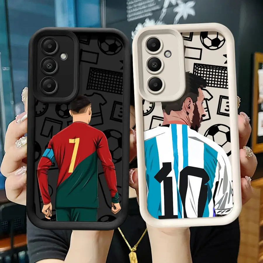 Football Number TPU Soft Phone Case for Samsung Galaxy A32 A33 A56 A24 A16 A34 A36 A14 A26 A23 A22 A12 A13