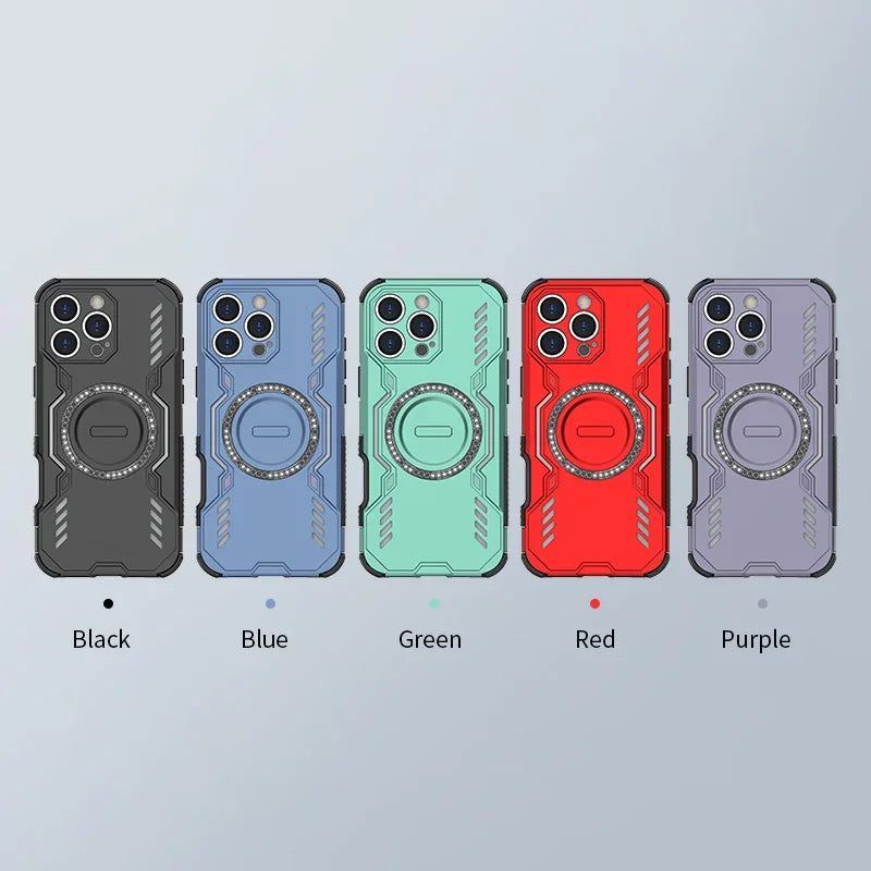 Armor Heat Dissipation Case for iPhone 17 Pro Max 17 Air Magnetic Wireless Charge Cover for iPhone 16 15 Pro16E 15Plus 16Plus