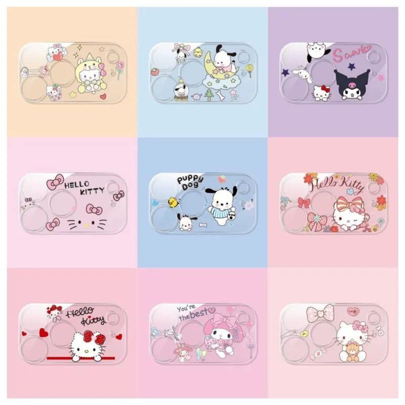 Sanrio Cartoon Hello Kitty Kuromi Pochacco Camera Protector Lens Film For IPhone 15 16 17 14 Pro Max Plus HD Protective Cover