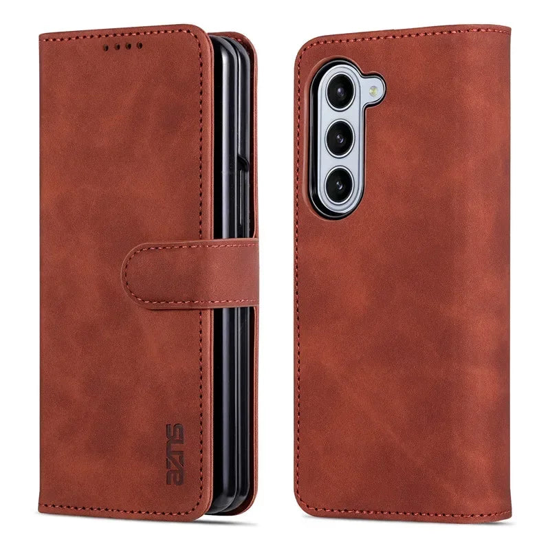 EUCAGR Wallet Stand Magnetic Flip PU Leather Case For Samsung Galaxy Z Fold 3 4 5 6 7 Holder Cover For Samsung Z Fold7 6 5 4 3