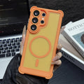 2-in-1 Corners Anti-Drop Magnetic Matte PC Case for Samsung S26 Ultra S25 Plus S24 Airbags for Magsafe Translucent Phone Cover