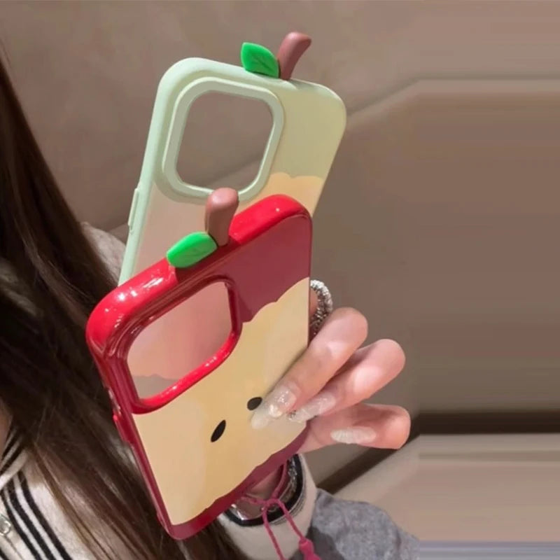 3D Apple Core Phone Case For Iphone 17/16/15/14/13 Pro Max Korean Style Anti Drop Anti Scratch Phone Case
