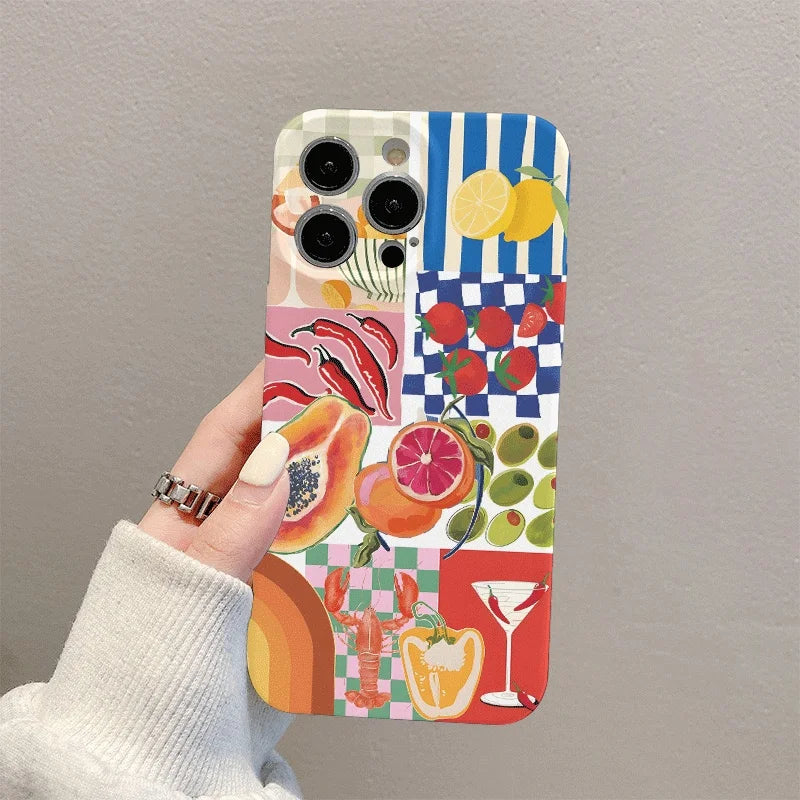 Summer Casual Fruit Patchwork Phone Case for Xiaomi Redmi Note 15 14 13 12 11 Pro Plus 4G 5G 15C 14C 13C 12C 10 10C 9A 9C Cover