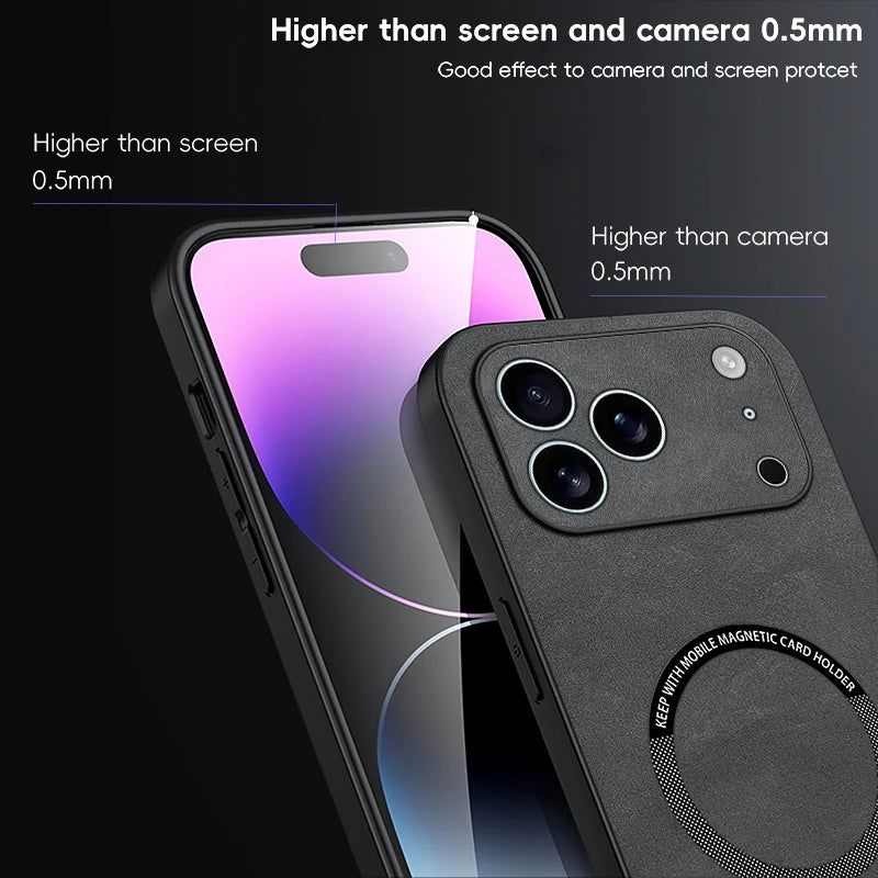 Luxury Sheepskin Magnetic Case For iPhone 17 13 12 11 16 Pro Max 14 15 Plus 16E 17 Air For Magsafe Wireless Charging Phone Cover