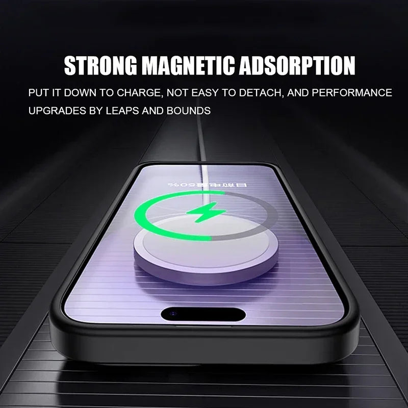 Original Case For iPhone 17 Air 14 15 16 13 11 12 Pro Max Plus For Magsafe Magnetic Wireless Charge Lens Protector Matte Cover