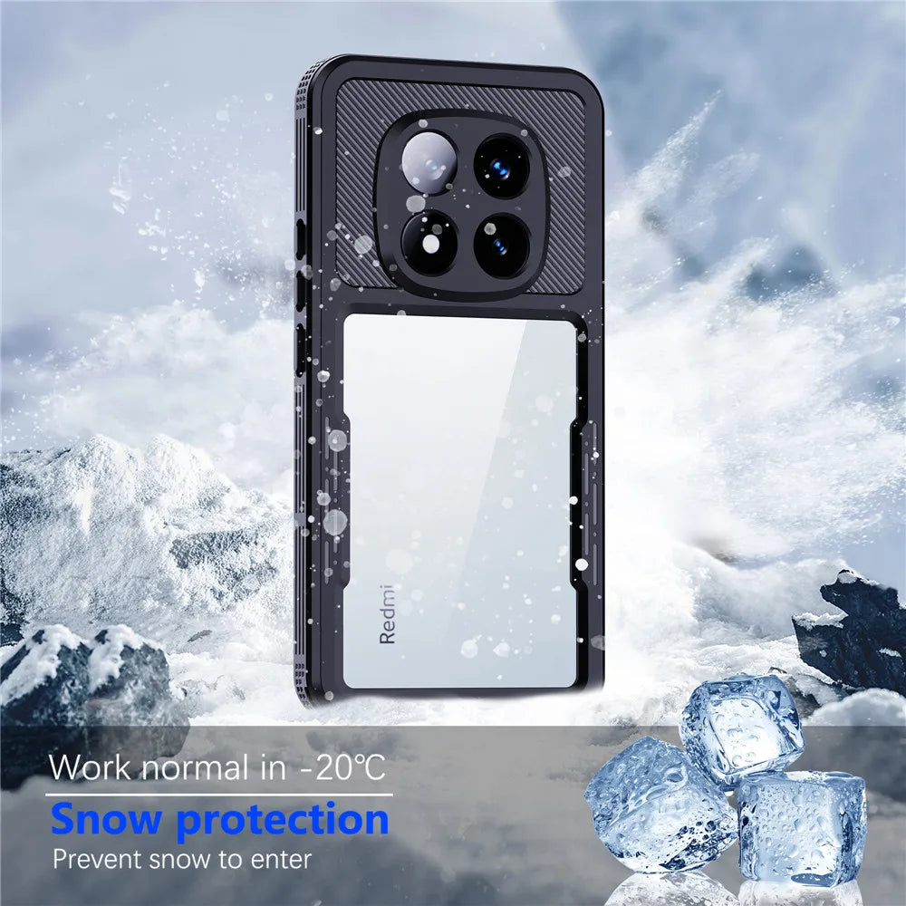 ShellBox IP68 Waterproof Phone case for Xiaomi Redmi Note 14 Pro Note 13 Pro Note 15pro Full Body Shockproof Dustproof Protector