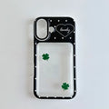Korean ins Cute Polka Dot Cartoon Clover Card Set Phone Case For iPhone 17 AIR 16 15 14 13 12 11 Pro XR Max 7 8 Plus Y2K Cover ﻿
