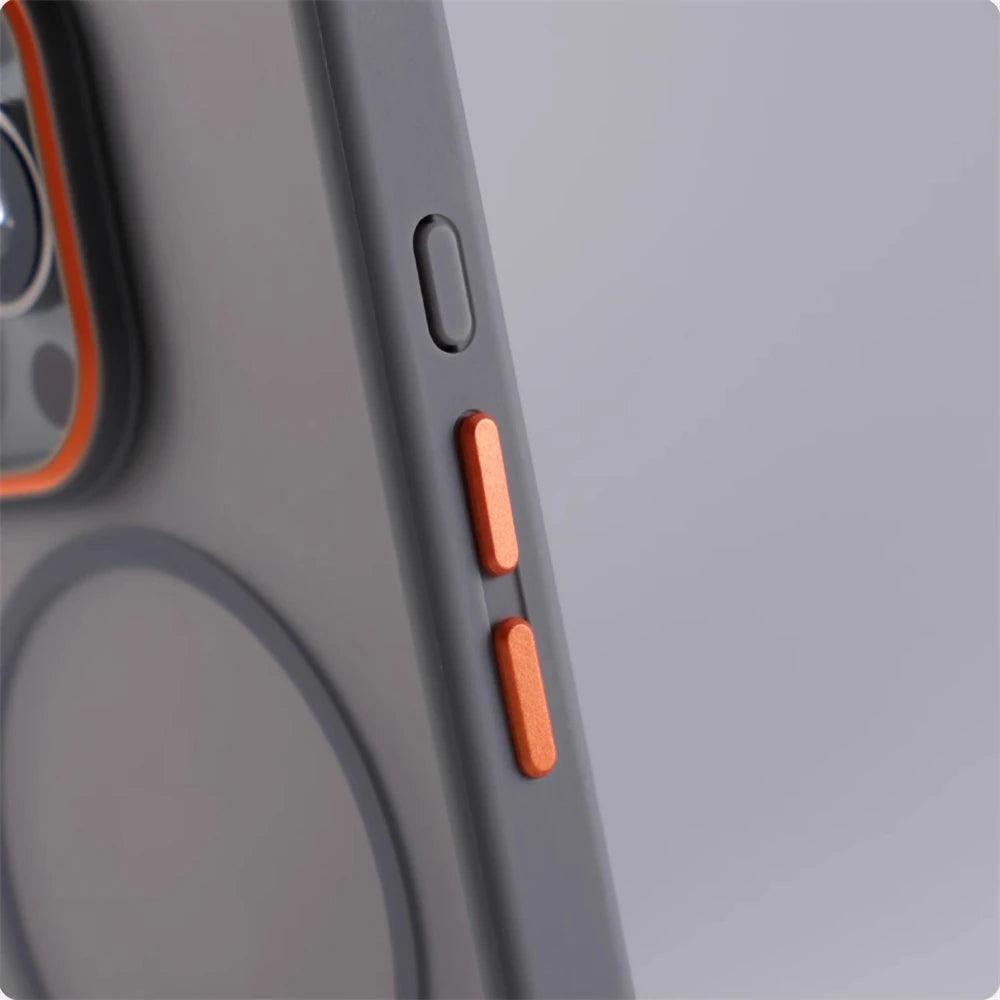 Luxury Matte Translucent Magnetic Case For iPhone 17 16 Pro Max 15 14 Plus 13 12 For Magsafe Wireless Charging Shockproof Cover