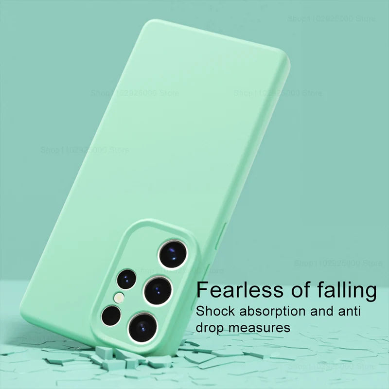 Luxury Liquid Silicone Shockproof Phone Case For Samsung Galaxy S26 S25 S24 S23 S 26 Ultra Plus Cases Protective Back Soft Cover