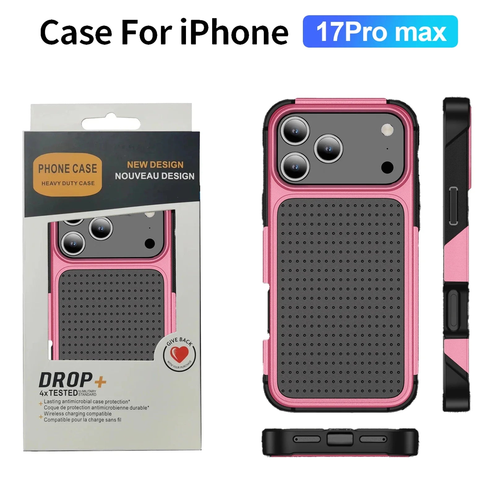 Military Grade 2IN1 Hybrid Armor Phone Case for IPhone 17 Air 16 15 14 Plus 13 12 Pro Max with Packet Box TPU+PC Anti-Drop Cover