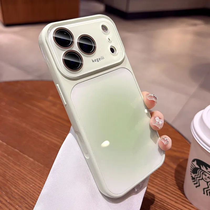 Fashion Candy Gradient Color Case for iPhone 17 16 15 14 13 12 Pro Max with Anti Slip Lanyard Big Windows Lens Protection Cover