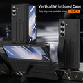 Wristband Holder Hinge Phone Case For Samsung Galaxy Z Fold 8Ultra 8 7 6 5 4 3 5G With Pen Slot & S Pen Screen Protect Film Cove