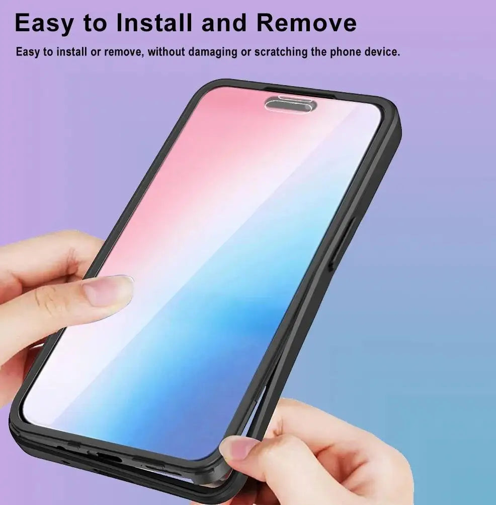 360 Full Cover Case For iPhone 17 Pro Max Air Capa For iPhone 16 Pro Max 14 15 Plus 16E 13 12 Mini Screen Protection Phone Cover