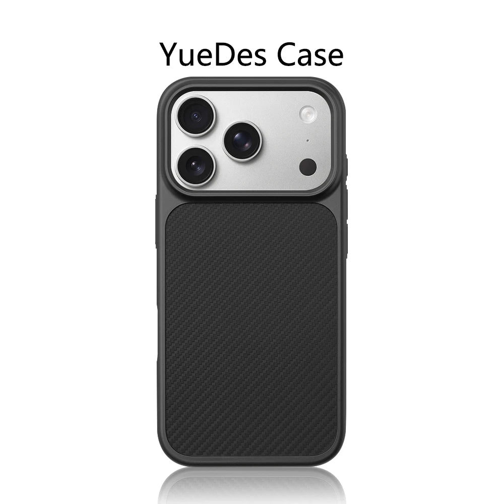 Luxury Business Carbon Fiber Pattern Hard PC Magnetic Case For iPhone 17 16 15 Pro Max For Magsafe Wireless Charging Cover Shell