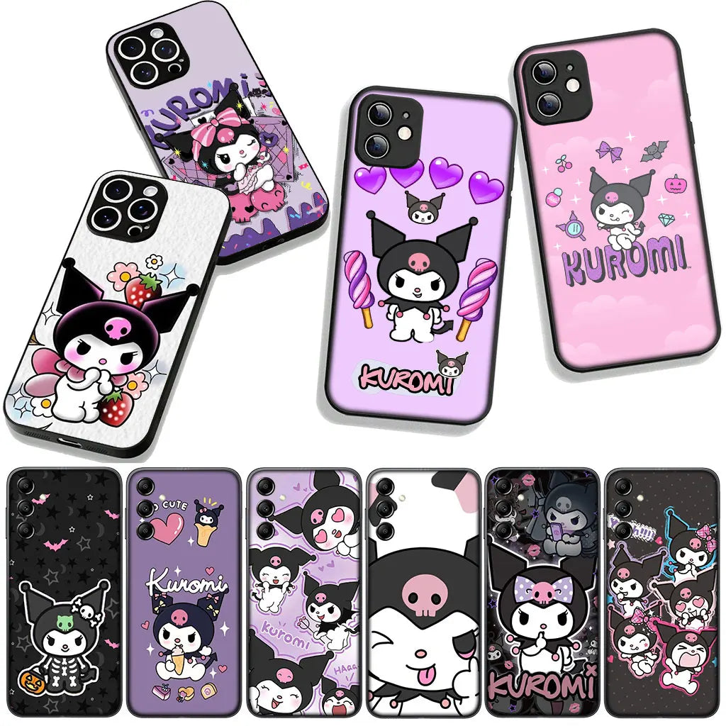 Cover for Samsung Galaxy A36 A17 A26 A07 A35 A54 A53 A13 A33 A34 S8 S9 S20 S21 FE S10 Plus Phone Case Wallpaper Kuromi Lovely