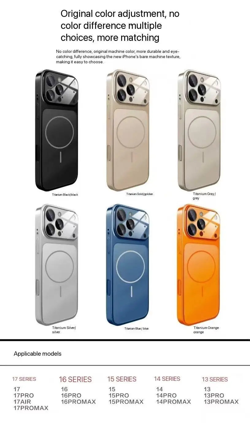 New Luxury frosted glass material shockproof magnetic protective cover for iPhone 17 Air 17 16 15 14 13 Pro Max phone case