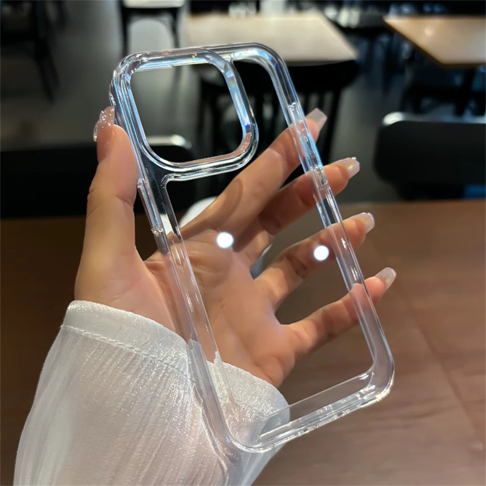 Candy Transparent HD Bumper Case For iPhone 16 15 Pro Max 14 13 12 11 X Xs Max XR 7 8 Plus Mini SE Shockproof Original Cover
