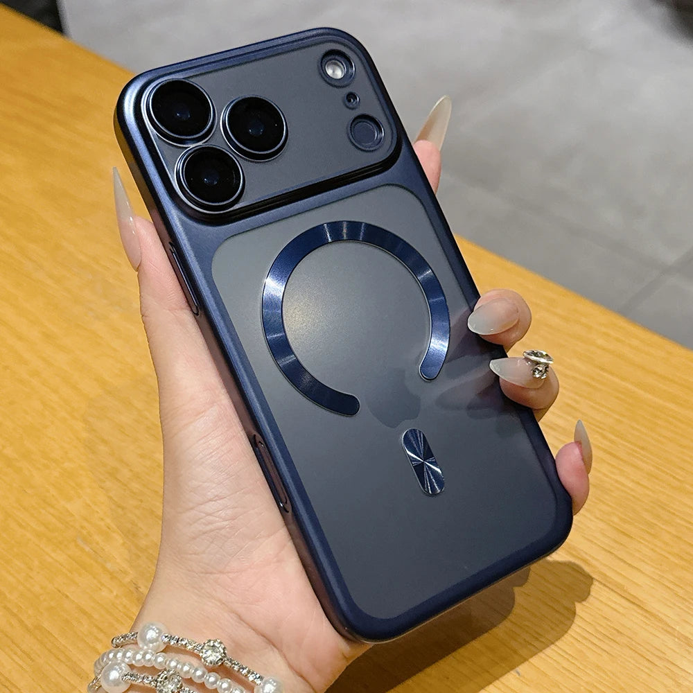 Luxury Matte Translucent Magnetic Phone Case For iPhone 17 Pro Max 17Pro Air Cases For Magsafe Wireless Charging Protector Cover